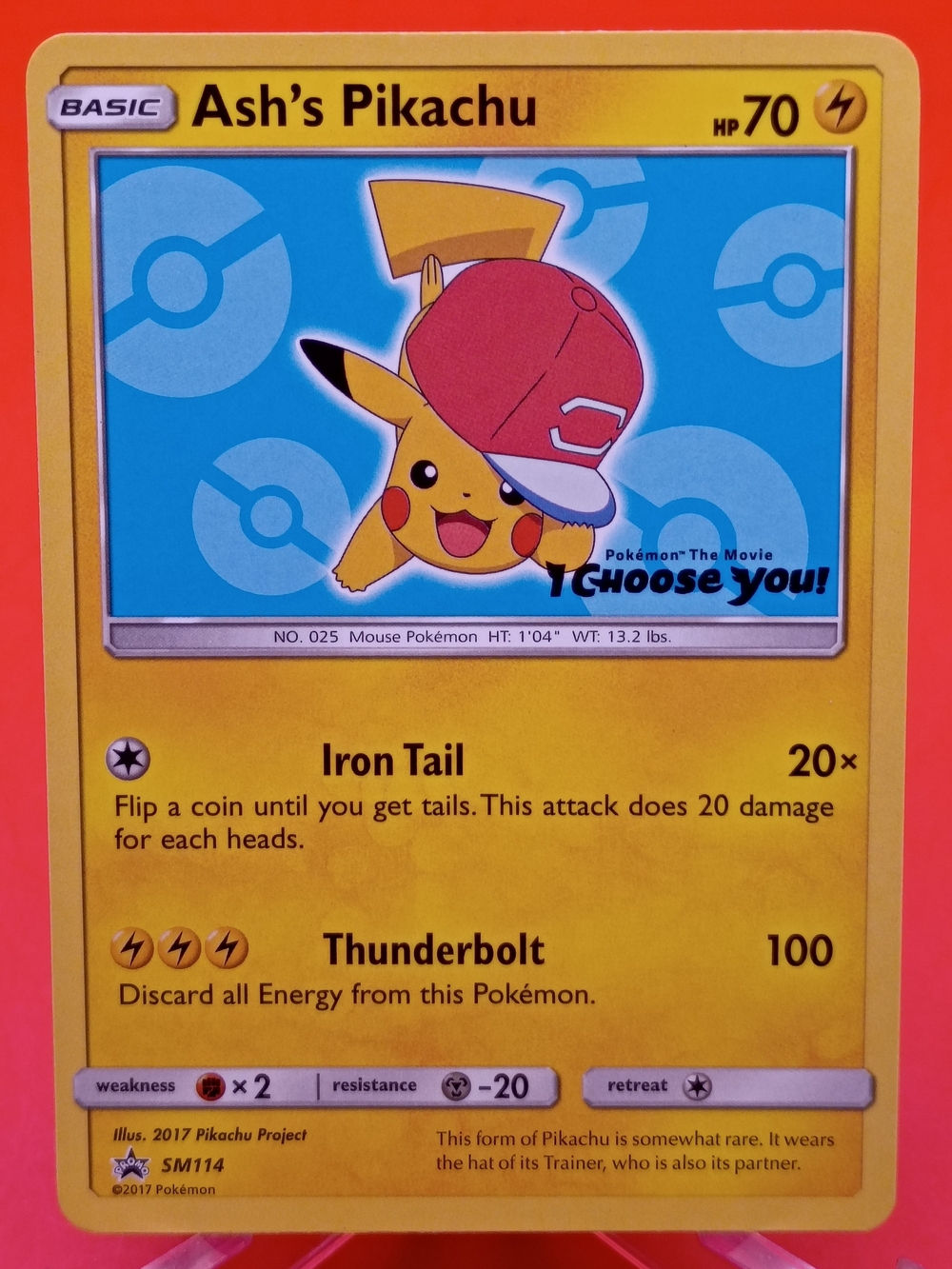 Ash's Pikachu SM114 Pokémon The Movie I Choose You Promo Near Mint Pokémon TCG